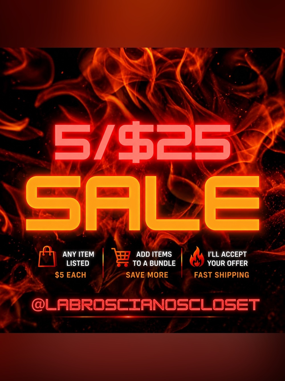 🔥 5/$25 Bundle Sale | Add 5 Items & Send Offer 🔥